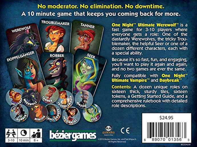 the back of the One Nigh Ultimate Werewolf box