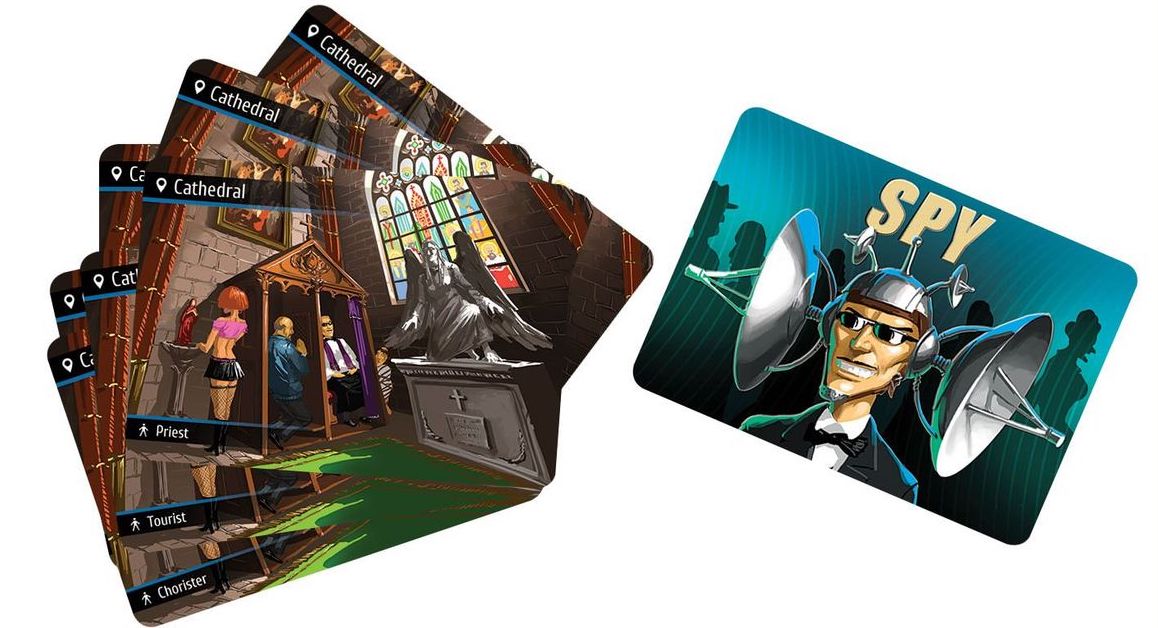 Cathedral location cards and the Spy card